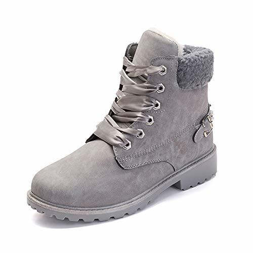 Botas Nieve Mujer Otoño Invierno Calentar Piel Forro Botines Retro Snow Boots