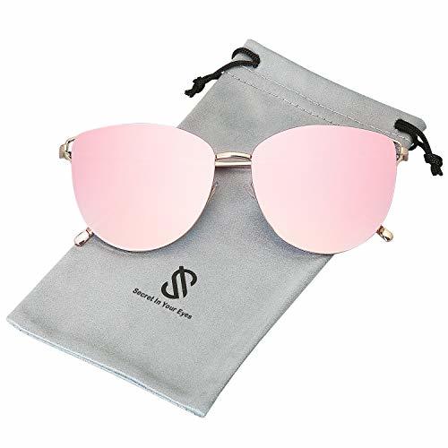 Product SOJOS Gafas De Sol Redonda Ojo De Gato Retra Plana Mujer Metal