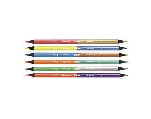 Caja de 6 lápices fluo&metal bicolor NUEVO