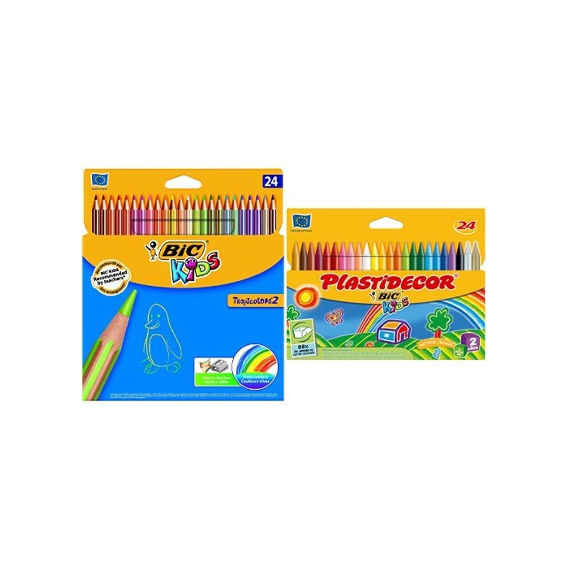 Social Bic - Pack 24 lápices de colores Tropicolors