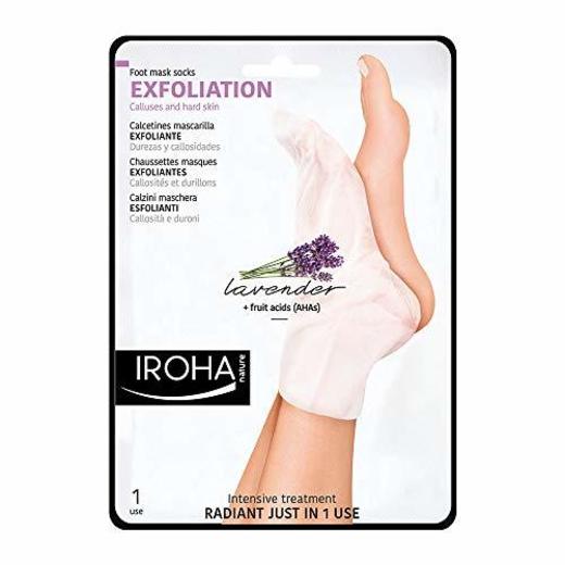 Iroha Nature - Calcetines Exfoliantes para Pies con Lavanda, 2 Calcetines, 1