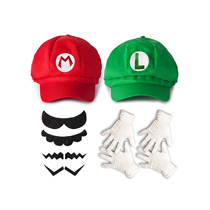 Products Katara Juego de Disfraces Super Mario Bros Niños/Adultos Roja, Gorra Verde, 6