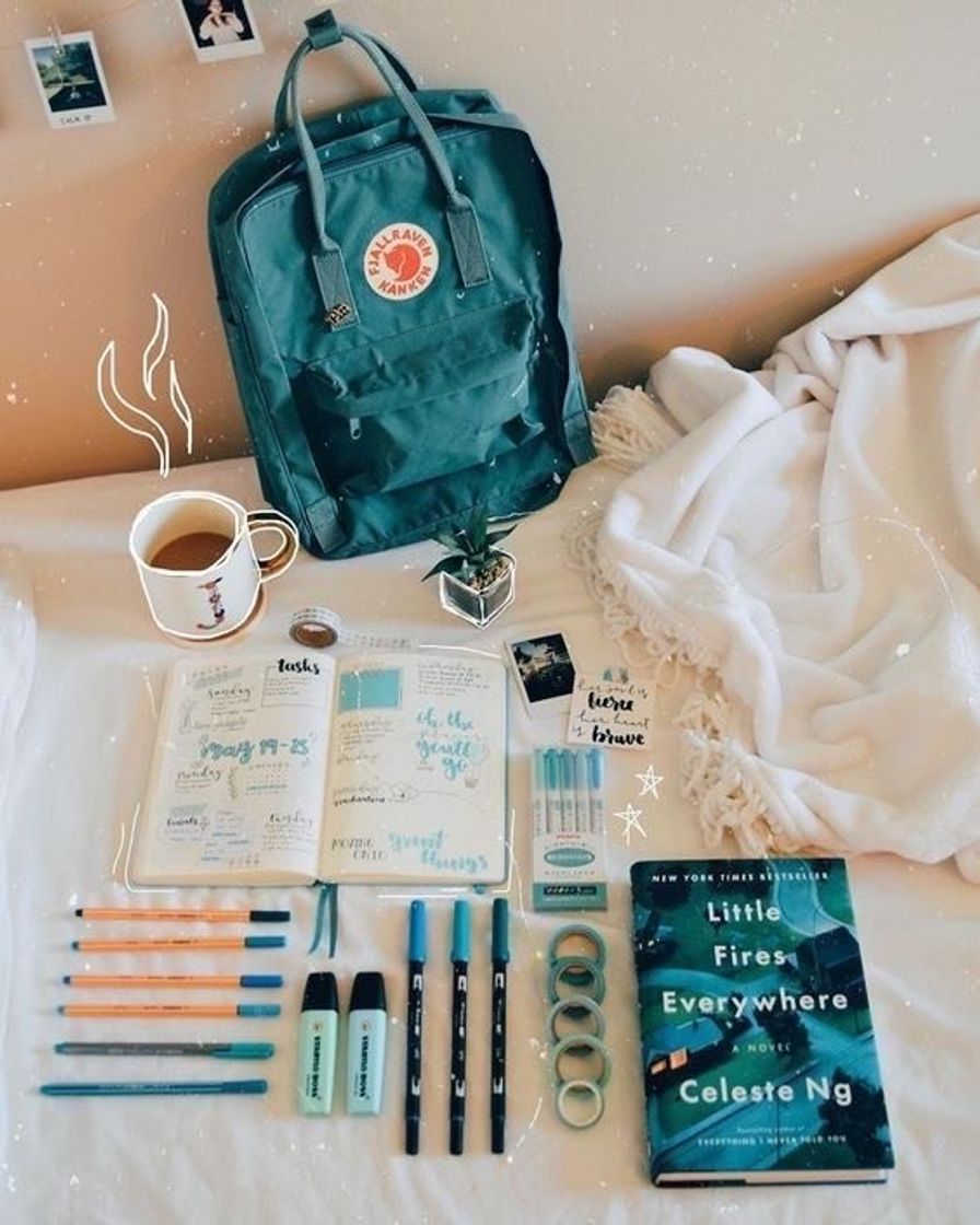 Moda blue school supplies