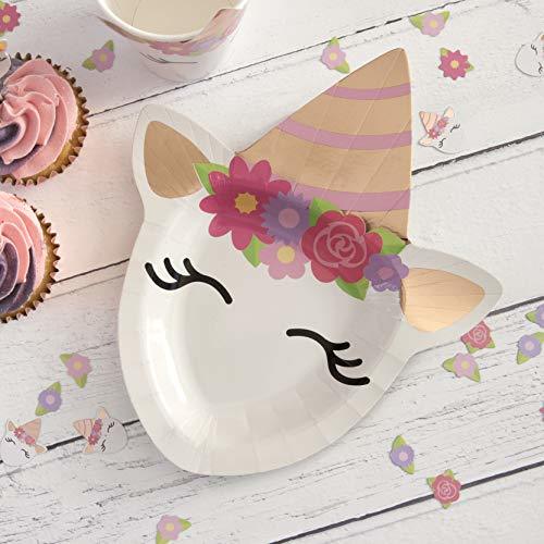 Product Hatton Gate Platos de Fiesta de Papel con Forma de Unicornio 23