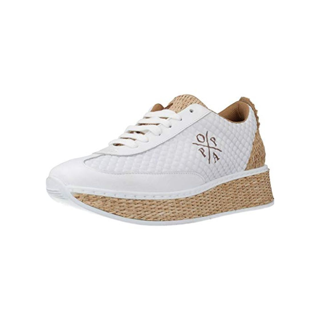 Producto Zapatillas Deportivas de Mujer Popa Color Blanco con Plataforma a Contraste