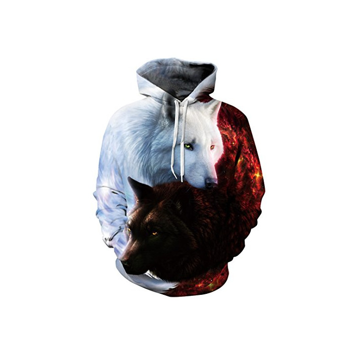 Social Wolf 3D Impreso Hombres Sudaderas Sudaderas Sudaderas Chaquetas de Chico