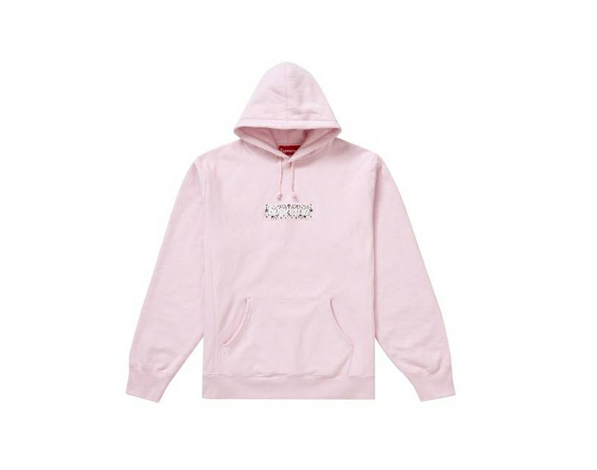 Social Supreme Bandana Box Logo Hooded Sweatshirt Pink
