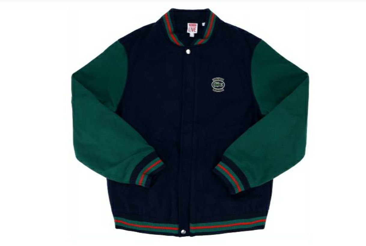 Social Supreme LACOSTE Wool Varsity Jacket Navy