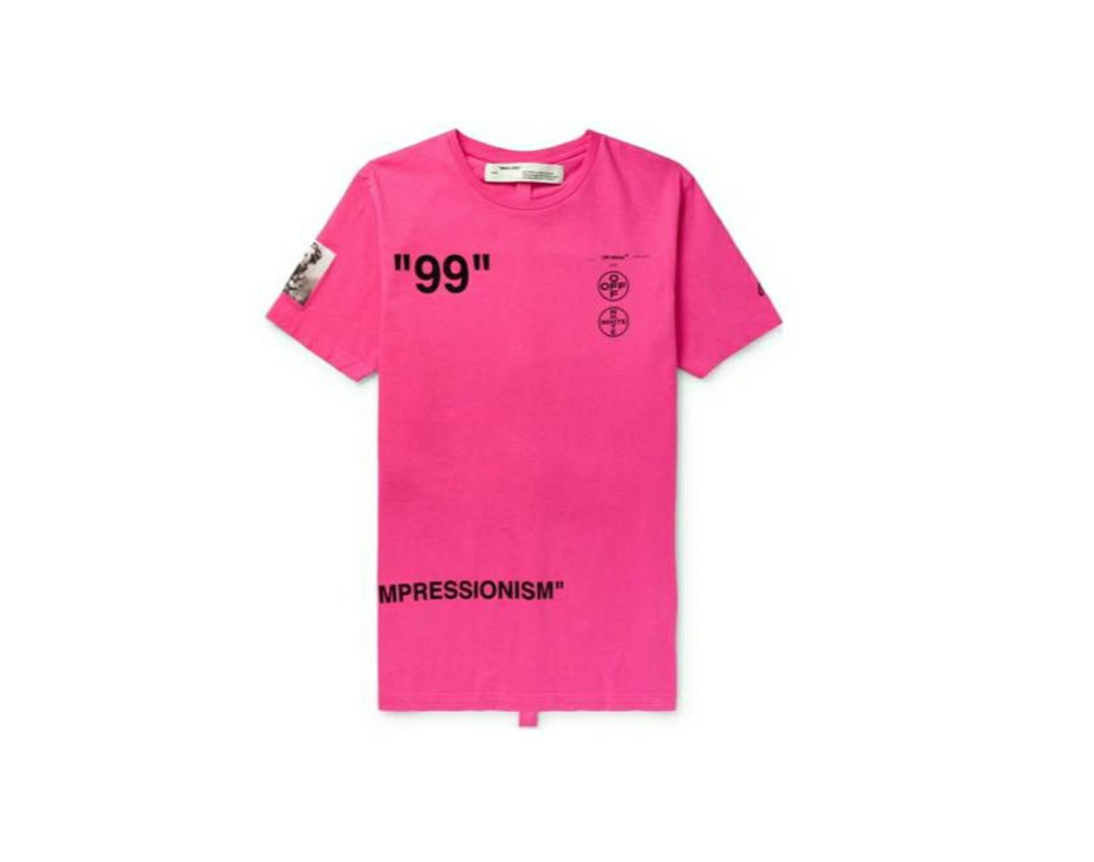 Social OFF-WHITE Slim Fit Boat Print T-Shirt Pink