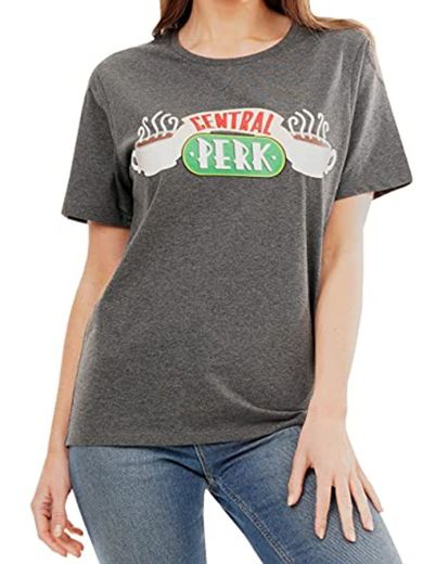 Friends Camiseta para Mujer Central Perk Gris Small