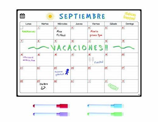 SmartPanda Calendario Magnético para Nevera - Una Manera Perfecta de Organizarse -