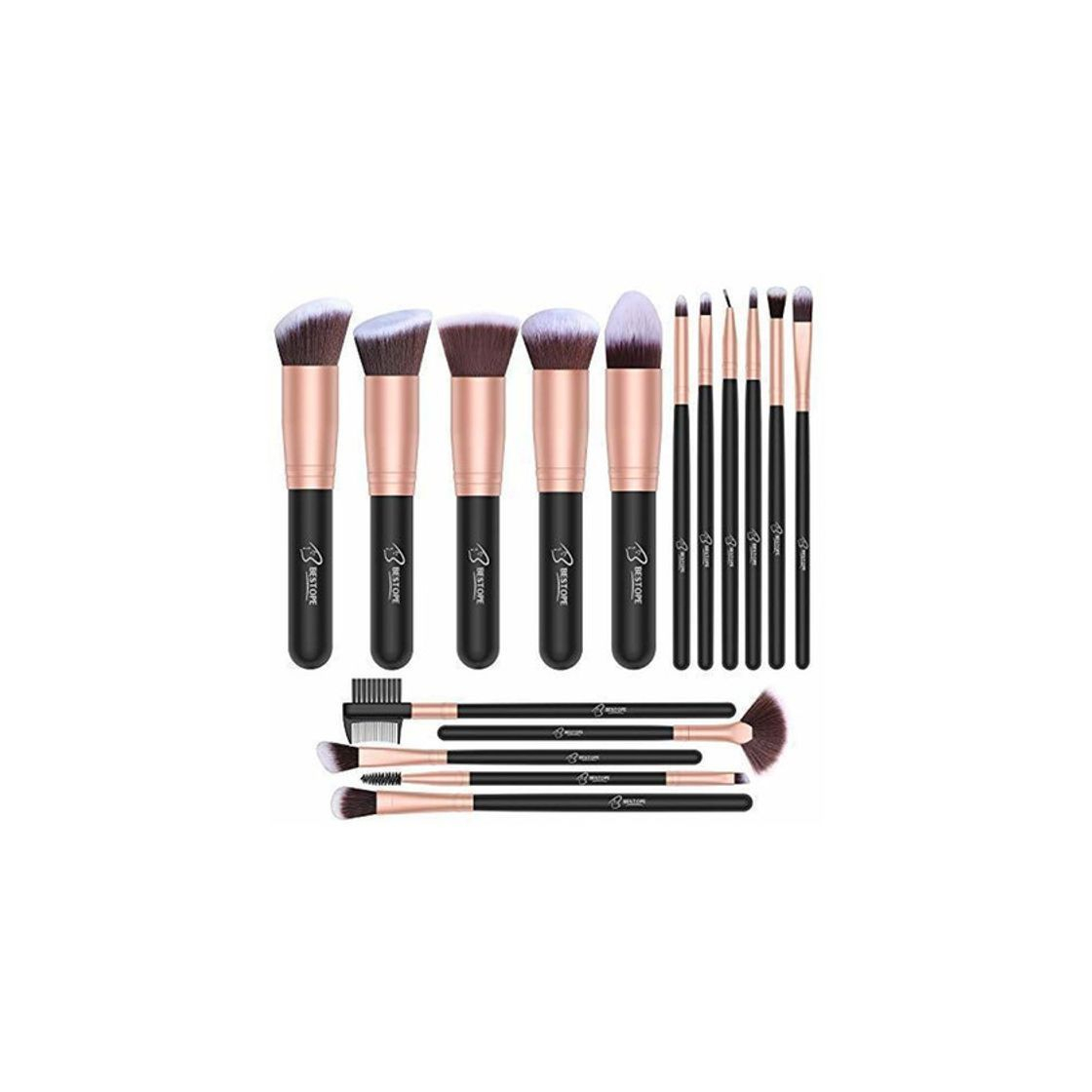 Social Set de brochas de maquillaje profesional BESTOPE 16 piezas Pinceles de maquillaje