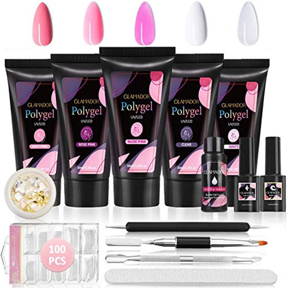 Product Kit Uñas de Gel-GLAMADOR Uñas de Gel Kit Completo- Práctico Conjunto de