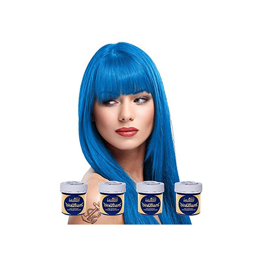 La Riche Directions Semi-Permanent Hair Colour Dye Box Of Four-Lagoon Blue by