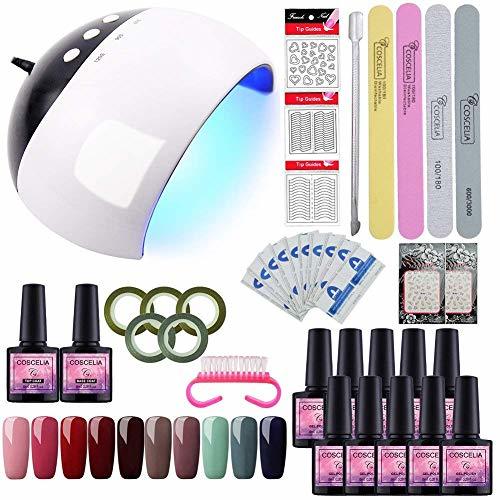 Social Saint-Acior Esmalte Semipermanente 10PCS Kit Uñas de Gel Pintauñas Soak off 8ml