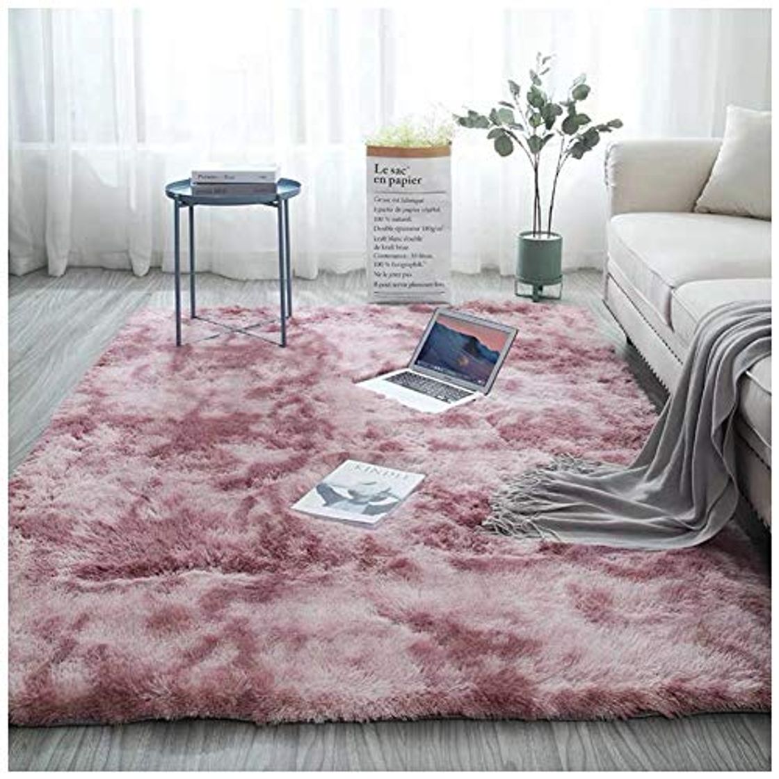 Products ZIXINGA Shaggy Alfombras de Pelo Largo Moderna Antideslizante Sala de Estar Alfombra Suaves Pink 80X160cm