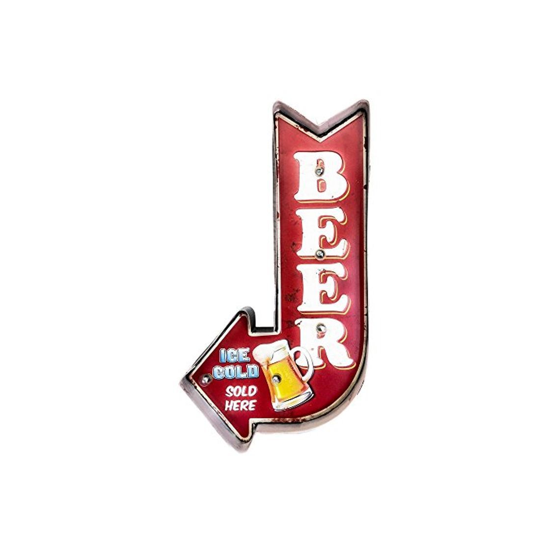 Social DiiliHiiri Cartel Retro Luminoso Cerveza Bar Vintage Letrero Metálico Artesania Accesorios Decoración