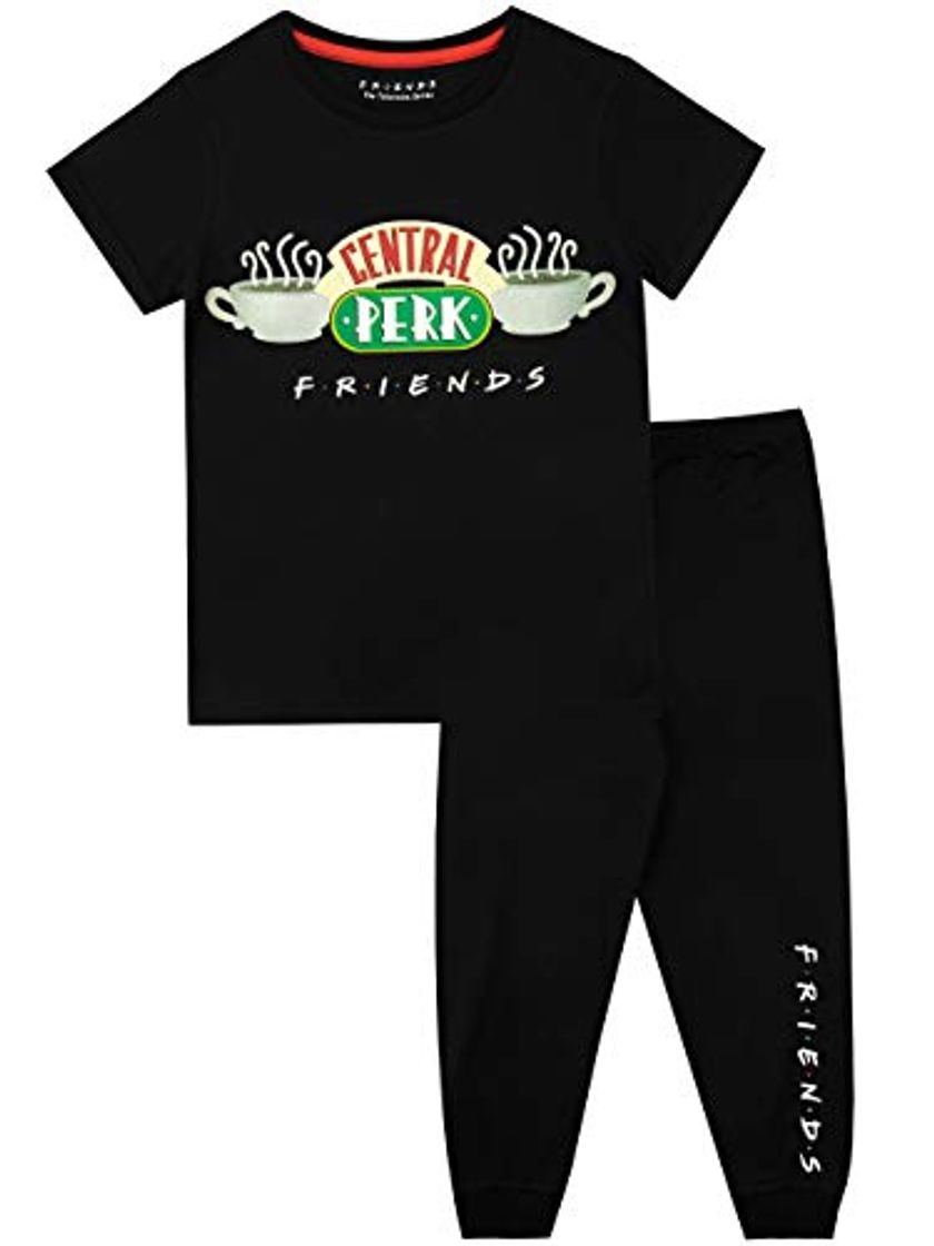 Social FRIENDS Pijamas de Manga Corta para niñas Central Perk Negro 11