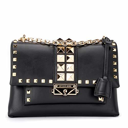 Fashion Michael Kors Bolso de hombro Cece MD de piel negra con tachuelas