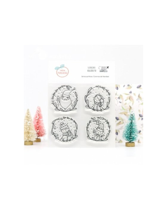 Social Sellos coronas navidad Mia Mandarina