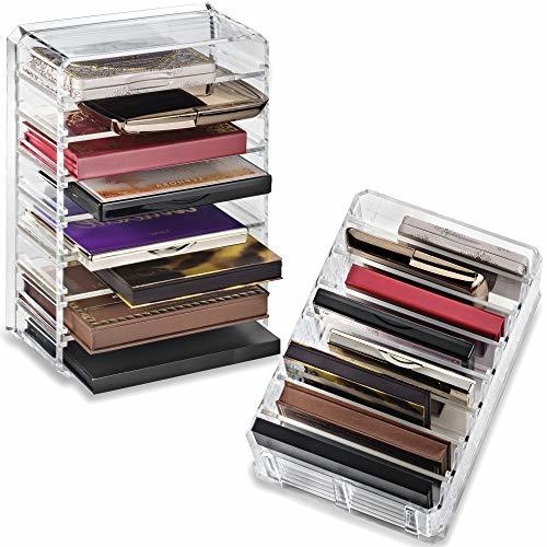 Product byAlegory Acrylic Makeup Palette Organiser w/Removable Dividers Designed To Stand & Lay