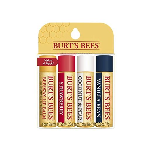 Bálsamo labial hidratante de origen 100 % natural Best of Burt's Bees. Pack