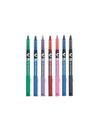 Pack de 7 Bolígrafos Pilot BX V5 Varios Colores - Bolígrafo Extra