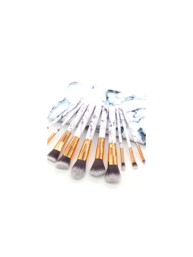 Productos 10pcs Marble Pattern Handle Makeup Brush With Makeup Bag