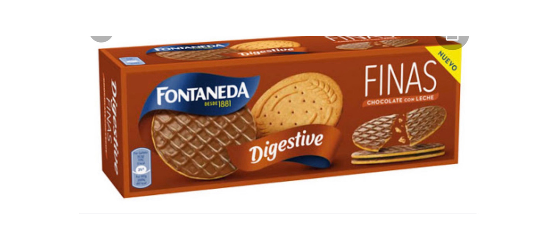 Product FONTANEDA galletas digestive finas con chocolate con leche caja ...