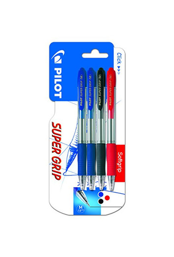 Pilot Spain Super Grip - Bolígrafo retráctil con tinta base aceite