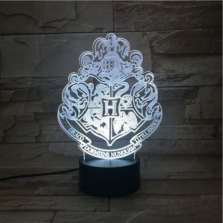 Home WoloShop Lampara LED Emblema Hogwarts Harry Potter Cambia Color USB Luz Nocturna