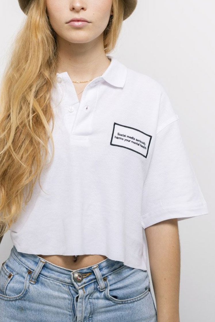 Moda SOCIAL MEDIA WHITE CROP POLO – Arizona Vintage