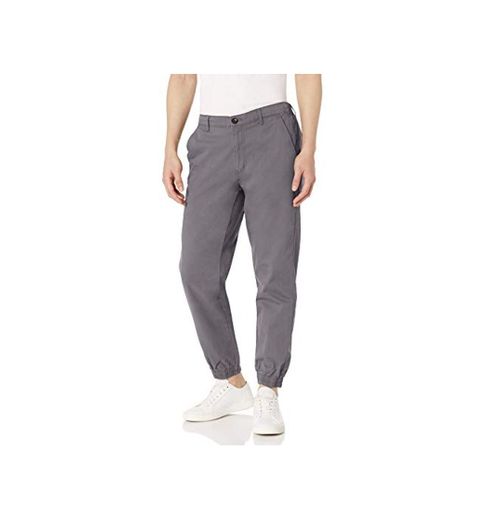 Amazon Essentials - Pantalones deportivos de corte recto para hombre, Gris oscuro,