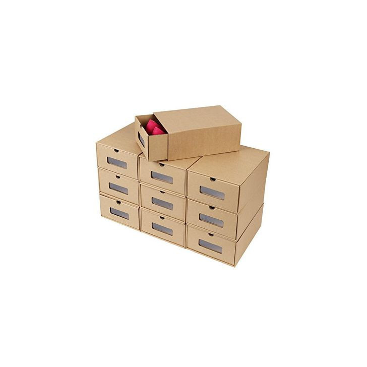 Productos FEMOR 10 Cajas de Zapatos Zapatero Cajón Transparente Plegable Apilable Caja Guardar