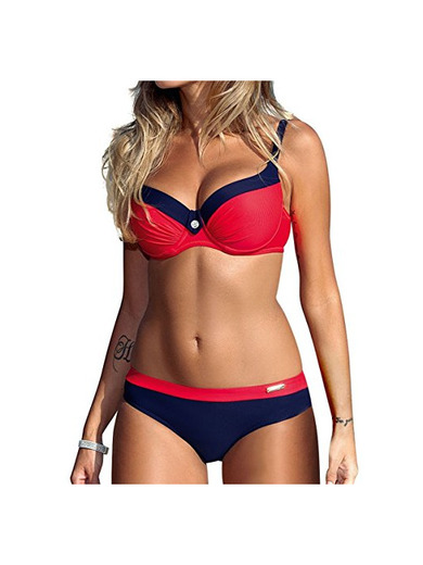 UMIPUBO Mujer Bikini Push-Up Acolchado Bra Trajes de Baño Tops y Braguitas