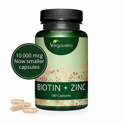 Belleza Biotina Vegavero® | 10.000 mcg con ZINC | Vegana & La Única