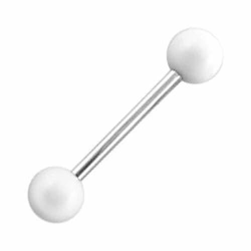 Social VOTREPIERCING Piercing Lengua Acrílico Blanco 1.6 x 19 x 5 mm