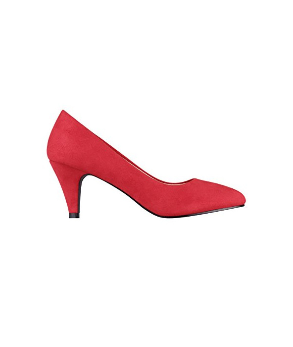 Social 5792-RED-6, KRISP Zapatos Tacón Salón Elegantes Fiesta, Rojo