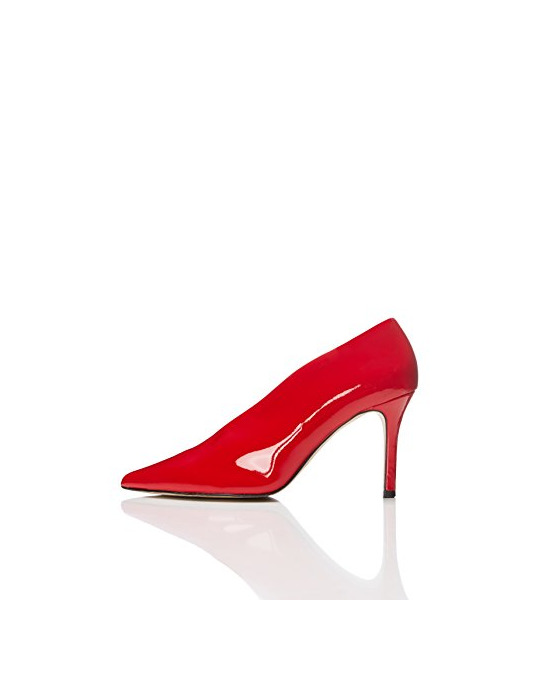 Social find. Zapatos de Charol y Empeine Alto para Mujer, Rojo