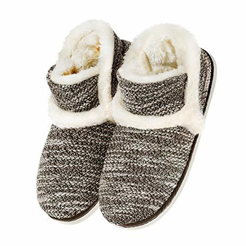Social Zapatillas casa para Unisexo Antideslizante Pantufla Cerrada Pelusa Invierno Café EU 41/42(Asia