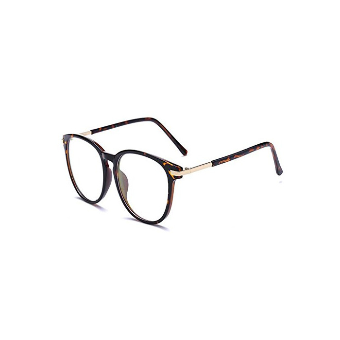 Social Hzjundasi Luz azul Filtrar Computadora Gafas Anti-radiación UV Lente clara Vintage Redondo