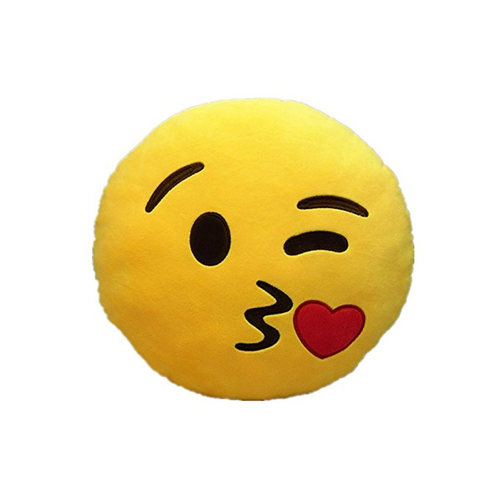 Productos Emoji Emoticono Cojín Almohada Redonda Emoticon Peluche Bordado Sonriente