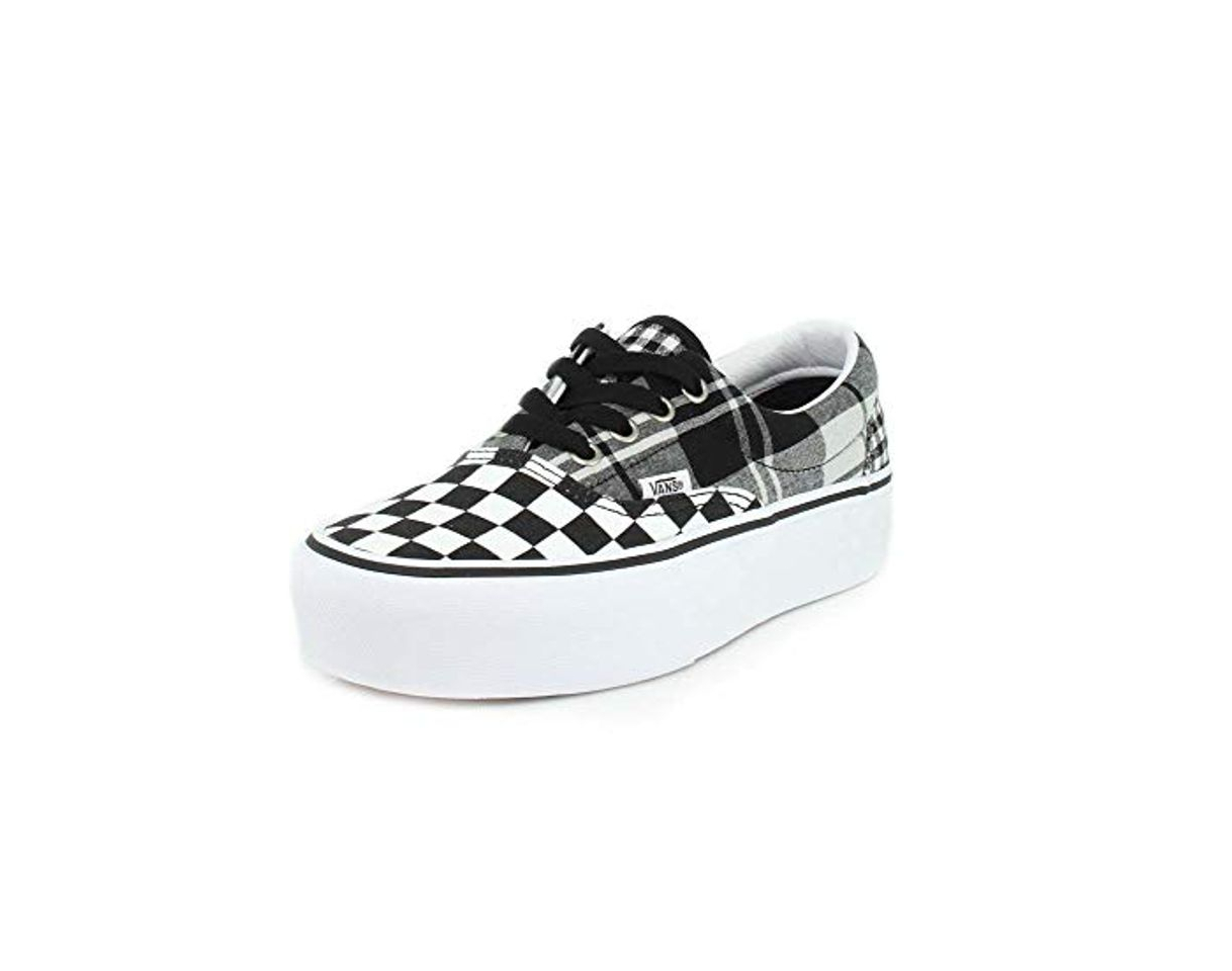 Fashion VANS ERA Platform Plaid CHECKRBRD Zapatos Deportivos para Mujer Gris VN0A3WLUVYD