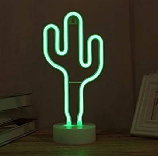 Lampara de luz led con forma de cactus