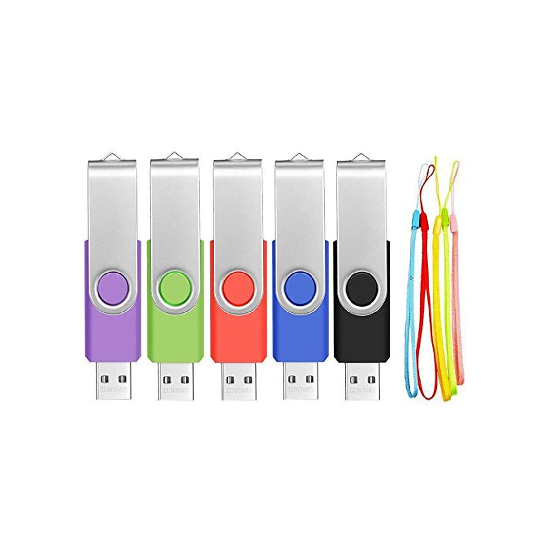 Social PenDrives 32GB 5 Piezas Práctico Memorias USB - Giratoria Pen Drive 32