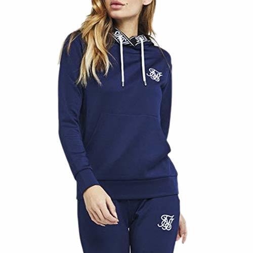 Social Sik Silk Sudadera con Capucha Elastic Poly Azul Oscuro