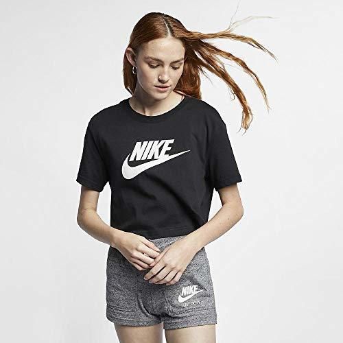 Nike W NSW tee Essntl CRP ICN Ftra Camiseta, Mujer, Negro
