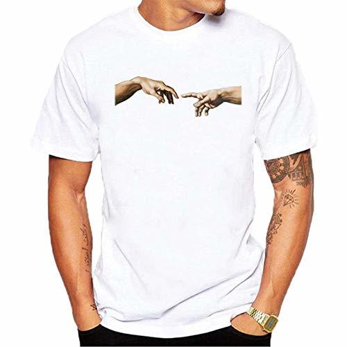 Moda Camiseta Estampada Michelangelo para Hombre Camiseta Casual de Manga Corta Hip Hop