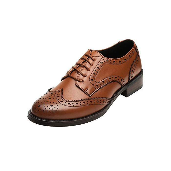 Moda Rismart Mujer Brogue Dedo del Pie Puntiagudo Puntas De ala Oxfords Zapatos