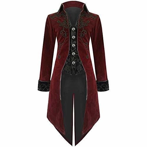 SHOBDW Moda para Hombre Tallas Grandes de Manga Larga Esmoquin Goth Steampunk